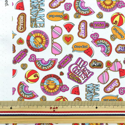 [From quantity 5] Fabric "USA Cotton Barbie ICONS White C11724-WHITE"
