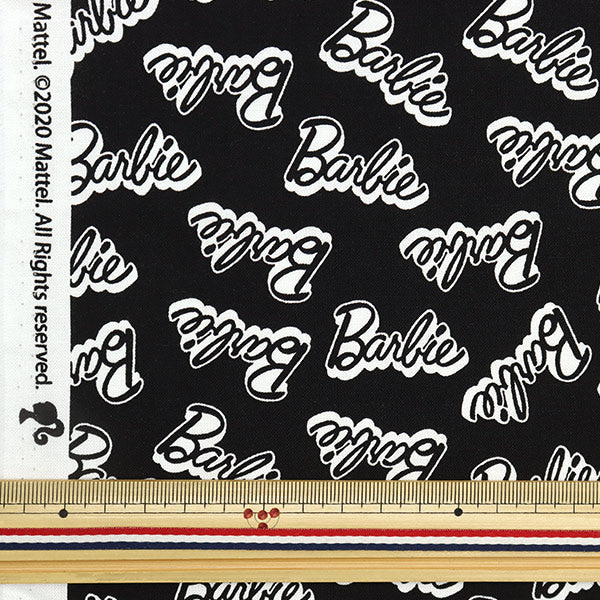 [From quantity 5] Fabric "USA Cotton Barbie Words Black C9733-Black"