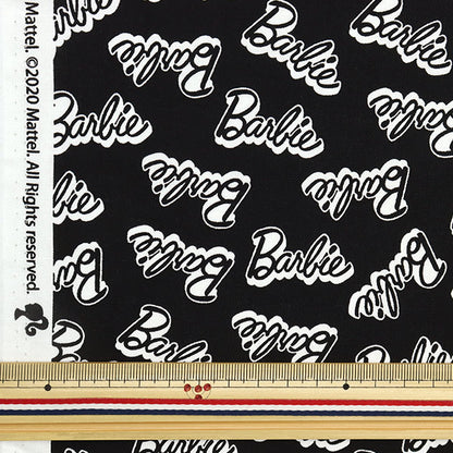 [From quantity 5] Fabric "USA Cotton Barbie Words Black C9733-Black"
