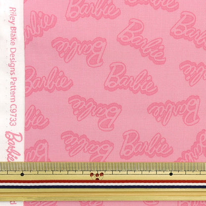 [From quantity 5] Fabric "USA Cotton Barbie Words Pink C9733-PINK"
