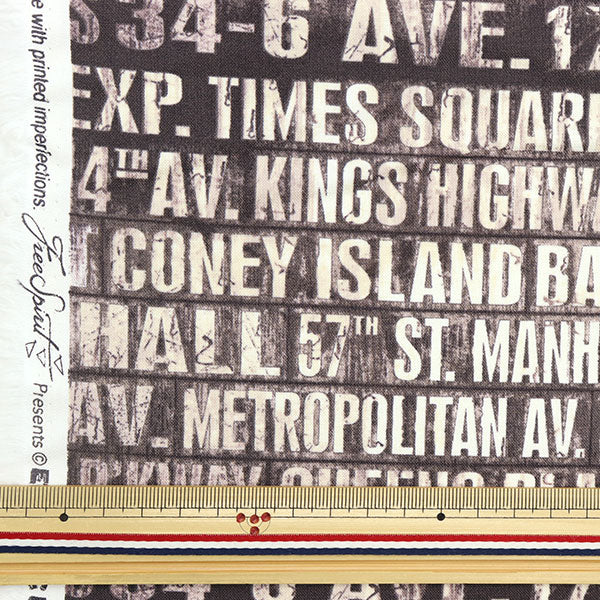 [From quantity 5] Fabric "USA Cotton Subway Signs Charcoal PWTH173CHARCO"