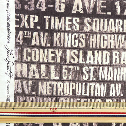 [From quantity 5] Fabric "USA Cotton Subway Signs Charcoal PWTH173CHARCO"
