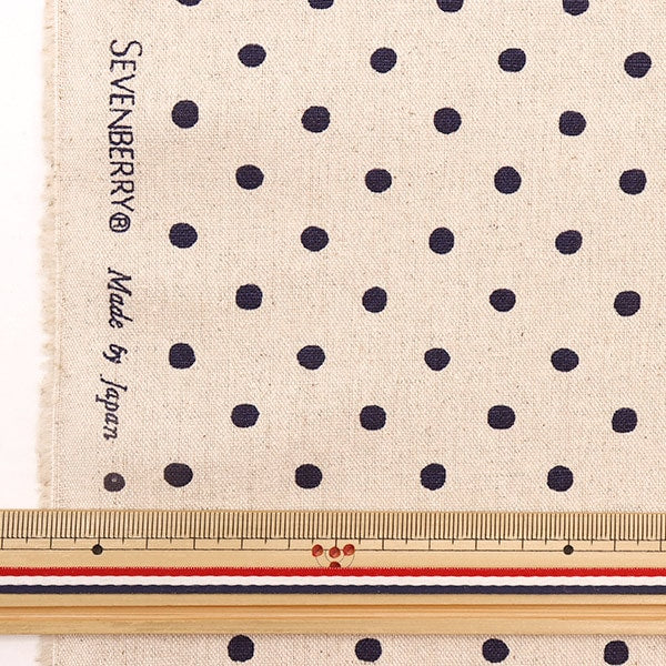 [From quantity 5] Fabric "Cotton hee canvasPolka dots Indigo dot 88185-1-4]