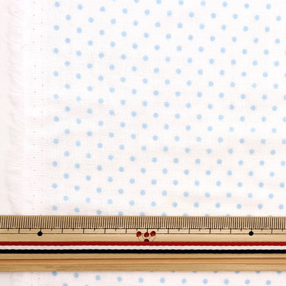 [From quantity 5] Fabric 『double gauze Polka dotsPattern Shiro x Saxophone 88182-1-2]