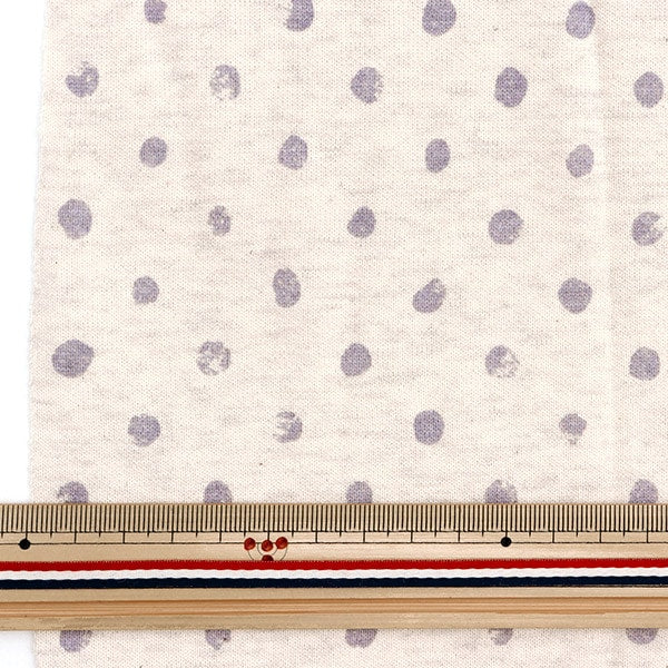 [From quantity 5] Fabric "Heather back hair knit Polka dotsSmall Natural x Grake Dot 141-2338-A3]