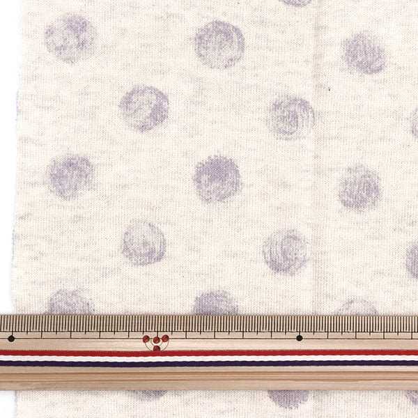 [From quantity 5] Fabric "Heather back hair knit Polka dotsLarge Natural x Grake Dot 141-2338-B3]