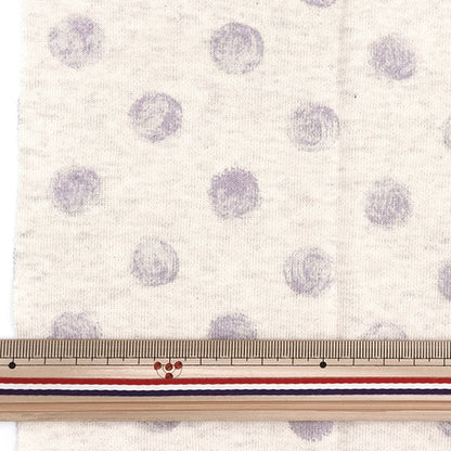 [From quantity 5] Fabric "Heather back hair knit Polka dotsLarge Natural x Grake Dot 141-2338-B3]