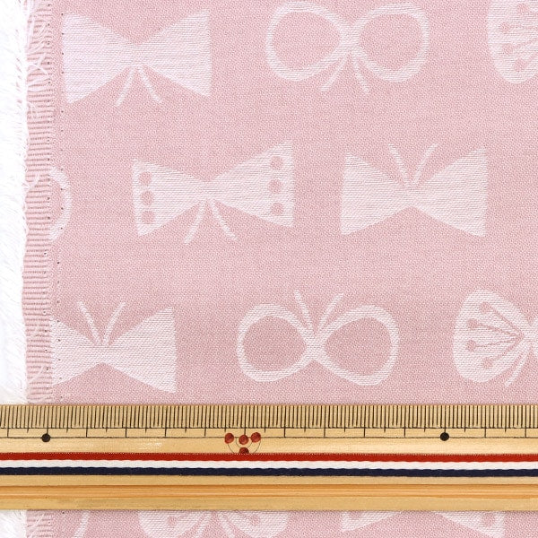 [From quantity 5] Fabric "T/C Jaguard Choco-pattern Pink AD52411-1A"