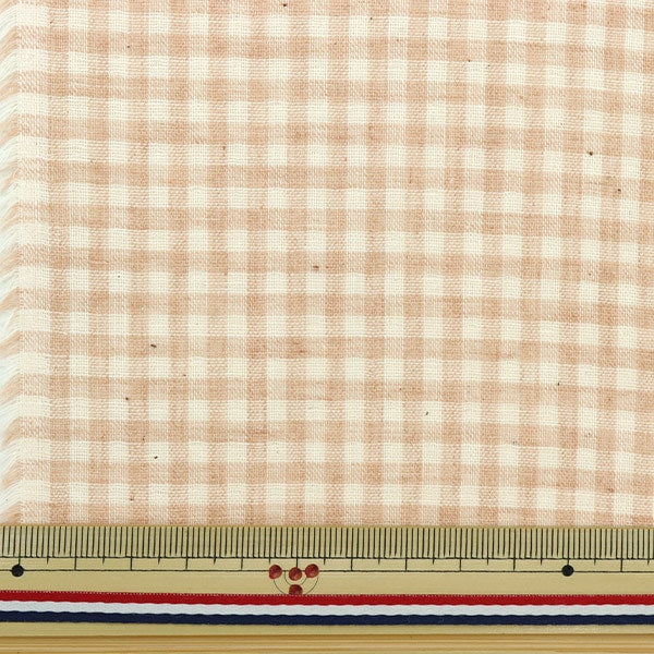 [From quantity 5] Fabric "Organic cotton double gauze Check pattern R-0529-NC3]