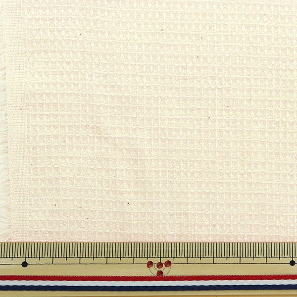 [From quantity 5] Fabric "Organic cotton waffle kinari R-0529-W-4"