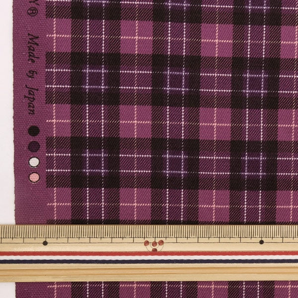 [来自数量5] 织物 “ Twill Check Print Purple 88320-1-3”