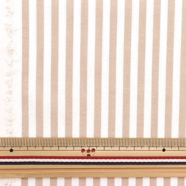 [From quantity 5] Fabric "T/C striped brown 53614-1-2 that is hard to wrinkle