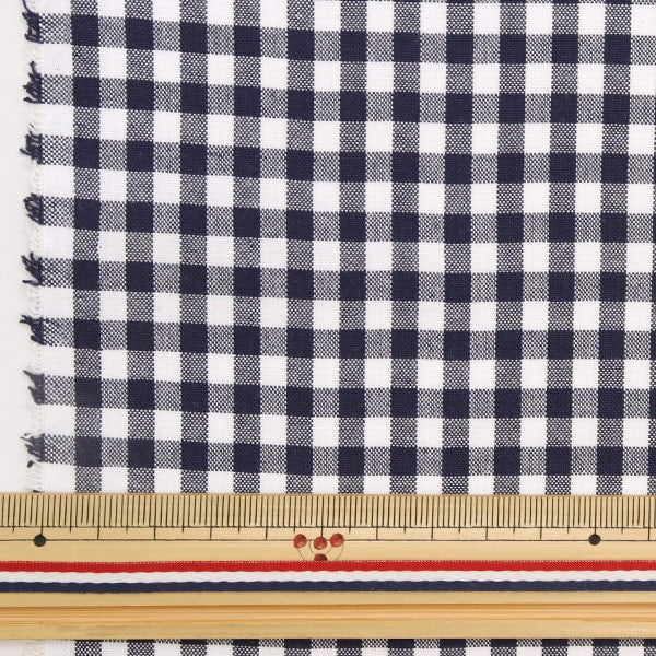 [From quantity 5] Fabric "T/C Gingham Navy 53614-2-11"