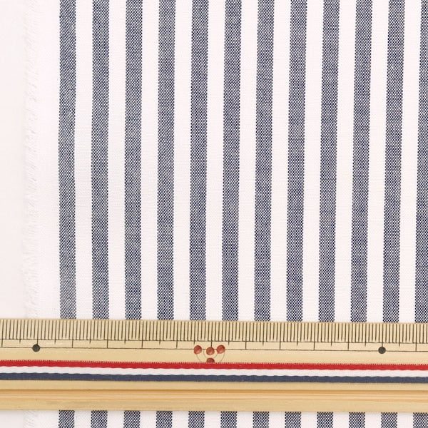 [From quantity 5] Fabric "T/C striped navy 53614-1-11-11 that is hard to wrinkle"