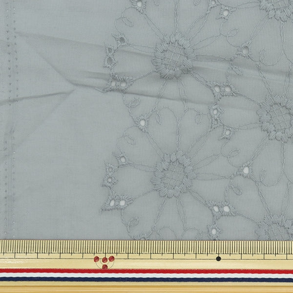 [From quantity 5] Fabric "Cotton Lace Flower Garden Blue Gray LACE22-FL-BGR"