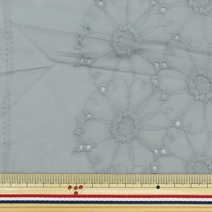[From quantity 5] Fabric "Cotton Lace Flower Garden Blue Gray LACE22-FL-BGR"