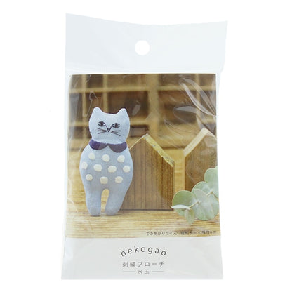 刺绣套件“ Nekogao刺绣胸针 波尔卡圆点 PHC-103-2]零件和平