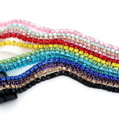 手芸金具 『クリスタルカラーチェーンロング 約2mm×30cm ピーチ CC-3』 ビューティーネイラー