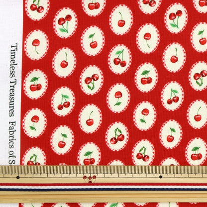 [From quantity 5] Fabric "USA Cotton Oval Cherry Port Latts CD1545-RED"
