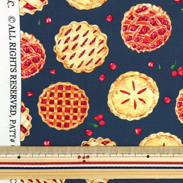 [From quantity 5] Fabric "USA cotton cherry pie CD1546-navy"