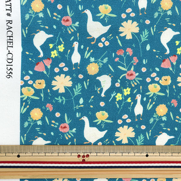 [From quantity 5] Fabric "USA cotton gourd and wild grass pattern CD1556-BLUE"