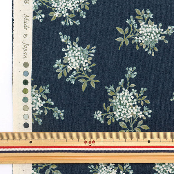 [From quantity 5] Fabric 『Scare Print Lillian Navy 83040-1-4]