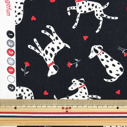 [From quantity 5] Fabric "USA Cotton Paddy Dog Black CX10628-BLACK"