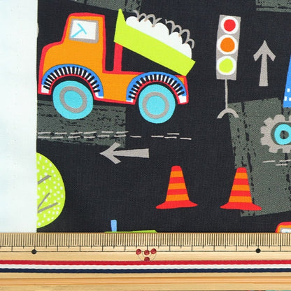 [From quantity 5] Fabric "USA cotton working car black CX10588-black"