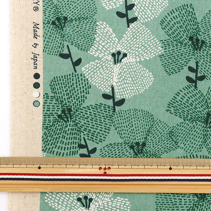 [From quantity 5] Fabric "Cotton hemp canvas Tensen Flower Mint 850380-1-4"