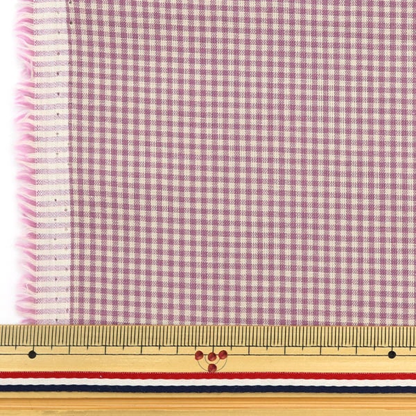 [From quantity 5] Fabric "Gingham check of dull color color (small) pink 14300-1-3"