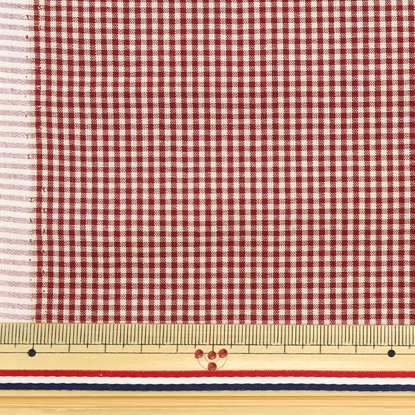 [From quantity 5] Fabric "Gingham check (small) wine 14300-1-8"