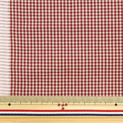 [From quantity 5] Fabric "Gingham check (small) wine 14300-1-8"