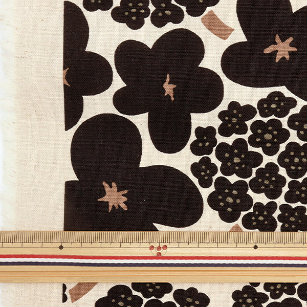 [From quantity 5] Fabric "Cotton hemp canvas bouquet UP5734-B"