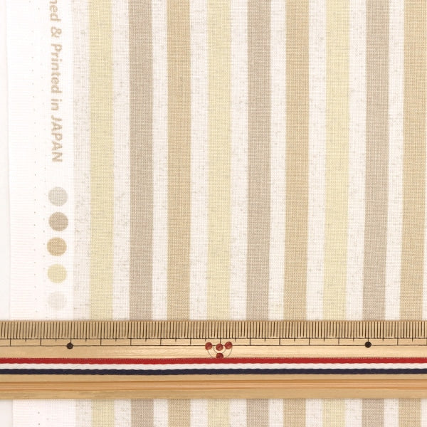 [From quantity 5] Fabric 『Sheeting Striped beige AP31406-2C]