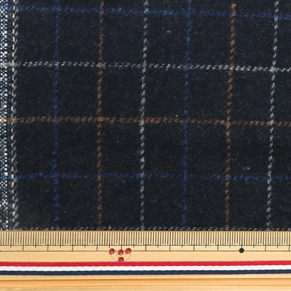 [From quantity 5] Fabric "Wool-blended Washable Wind Pen Navy WPC4311-03NV"