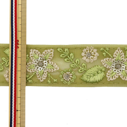 [來自數量5]手工藝品飾邊 “ 2022印度刺繡飾邊 45127a]