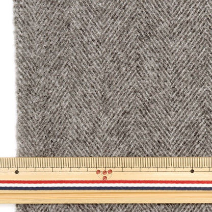 [From quantity 5] Fabric "Washed wool-like herringbone light gray x gray WLIKE-HER-B"