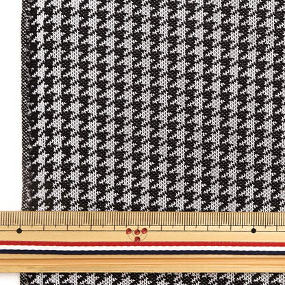 [From quantity 5] Fabric "Knit Chidori White x Black BK44189-BK"