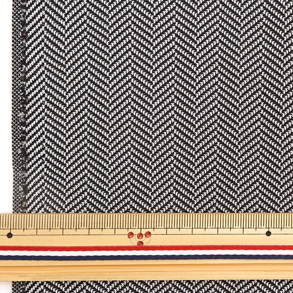 [From quantity 5] Fabric "Knit Herringbone Black BK44190-BK"