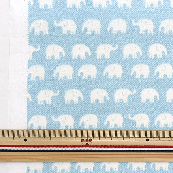 [From quantity 5] Fabric 『Poplin Home Collection Elephant Denim Tone DH11724S-J]