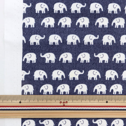 [From quantity 5] Fabric 『Poplin Home Collection Elephant Denim Tone DH11724S-N]