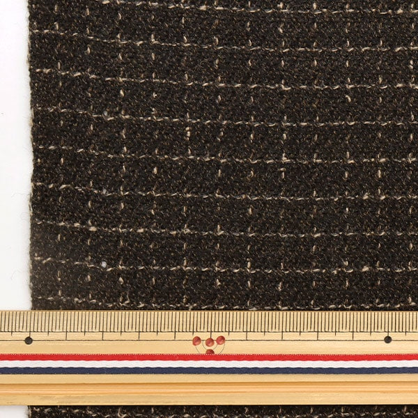 [From quantity 5] Fabric "Cotton Wool Blend Checking Tea 16709-22"
