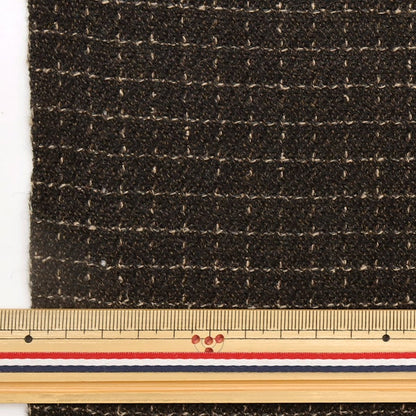 [From quantity 5] Fabric "Cotton Wool Blend Checking Tea 16709-22"