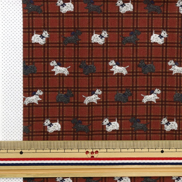 Fabric "miniCut Cloth Terrier Check Red Approximately 31cm x 32cm CMOF-07MC] KIYOHARA