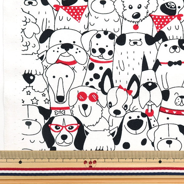 [From quantity 5] Fabric "USA Cotton Happy Houng CX10626-WHITE"