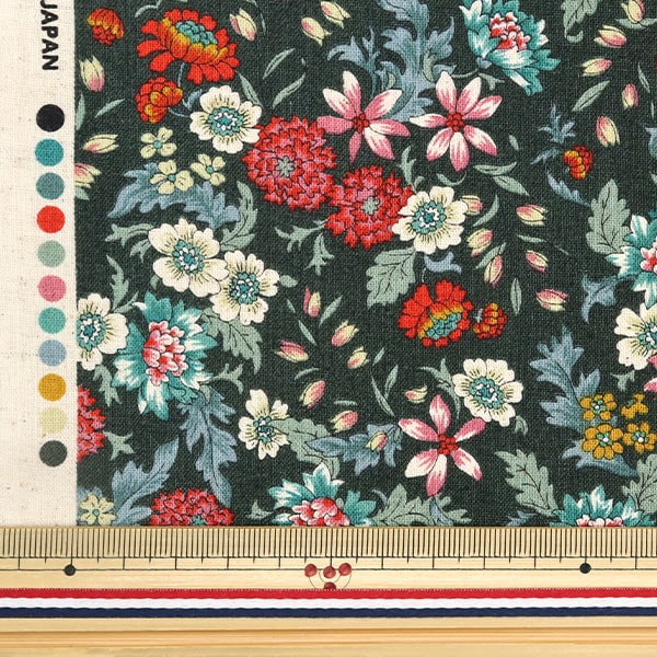 [From quantity 5] Fabric "Cotton linenSheeting Floral pattern brown AP31806-1E]