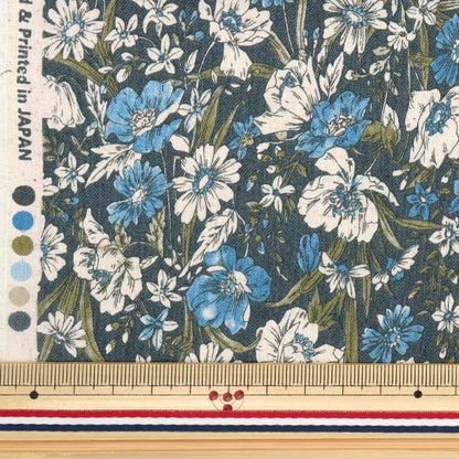[From quantity 5] Fabric "Cotton linenSheeting Floral khaki ap31806-2E]