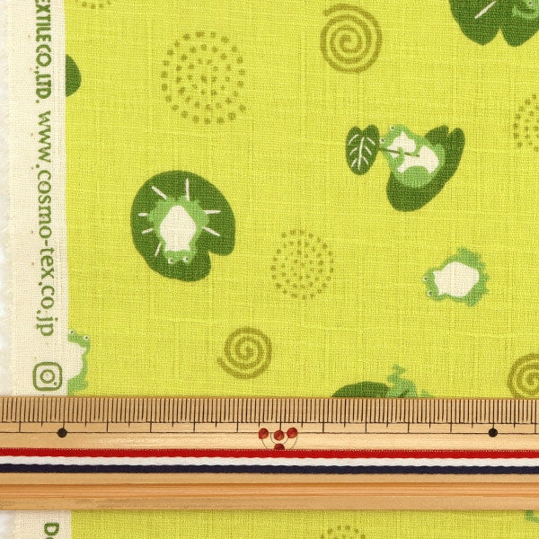 [From quantity 5] Fabric "Dobby Japanese pattern Fukufuku Kael Midori AP31904-1D"