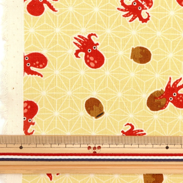 [From quantity 5] Fabric "Dobby Japanese pattern Takako Kiiro AP31904-2A"