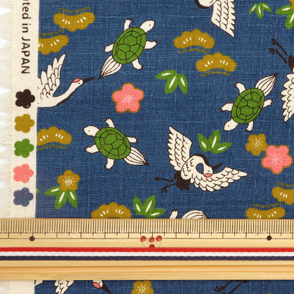 [From quantity 5] Fabric "Dobby Japanese pattern Fukufuku Tsurugame con to ap31904-3E"
